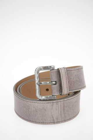 Vintage Effect Leather Belt 40mm