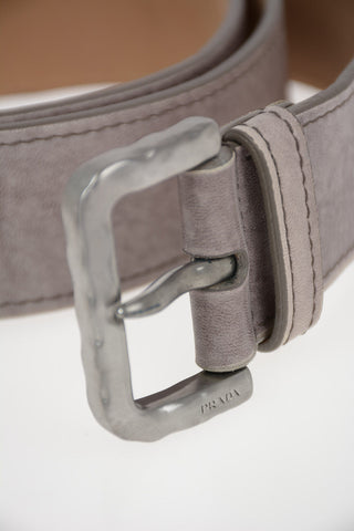 Vintage Effect Leather Belt 40mm