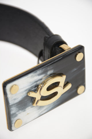 Leather Belt with Horn Buckle 40mm