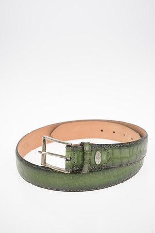 Crocodile Printed Leather Belt 30mm