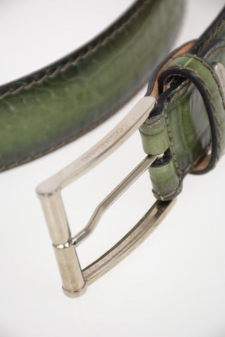 Crocodile Printed Leather Belt 30mm