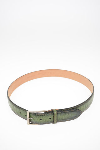 Crocodile Printed Leather Belt 30mm