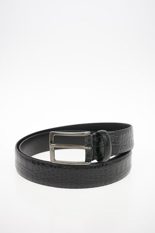 CC COLLECTION Crocodile Printed Leather Belt