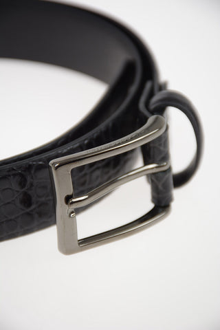 CC COLLECTION Crocodile Printed Leather Belt