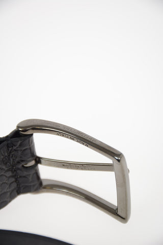 CC COLLECTION Crocodile Printed Leather Belt