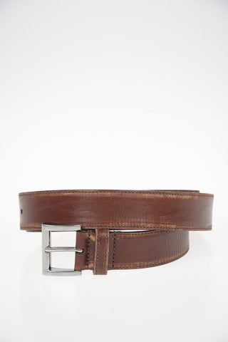 Vintage Effect Leather Belt 30mm