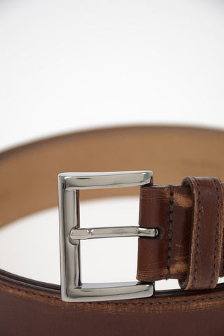 Vintage Effect Leather Belt 30mm