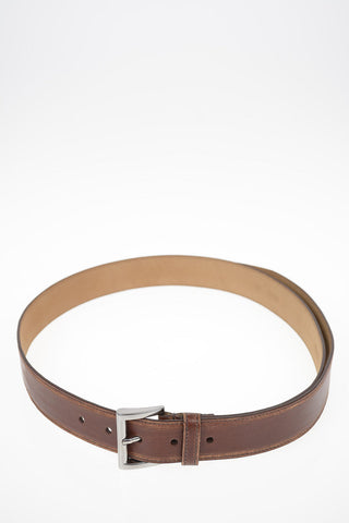 Vintage Effect Leather Belt 30mm