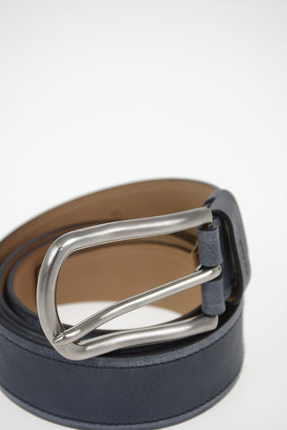 Vintage Effect Leather Belt 35mm