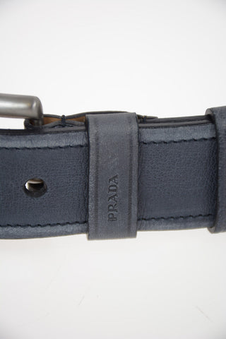 Vintage Effect Leather Belt 35mm