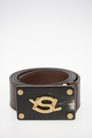 Leather Belt with Horn Buckle 40mm