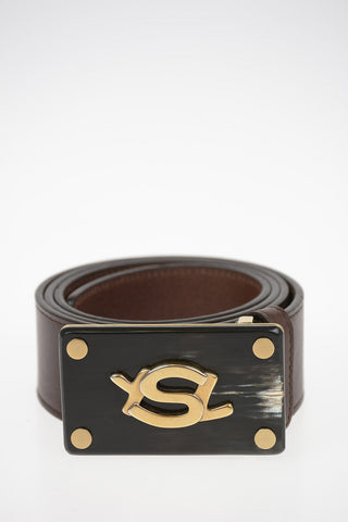 Leather Belt with Horn Buckle 40mm