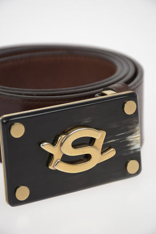 Leather Belt with Horn Buckle 40mm
