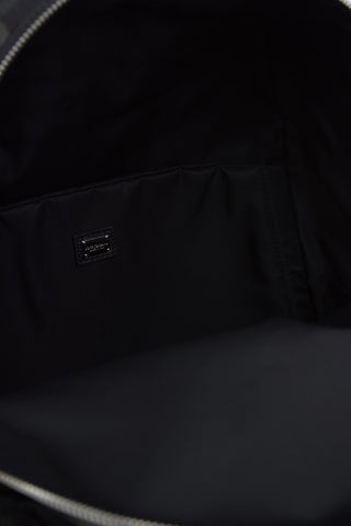 Fabric Camouflage Backpack with Leather Details