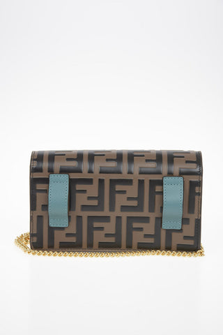 Leather FF Mini Bum Bag with Shoulder Chain