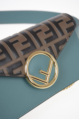 Leather FF Mini Bum Bag with Shoulder Chain