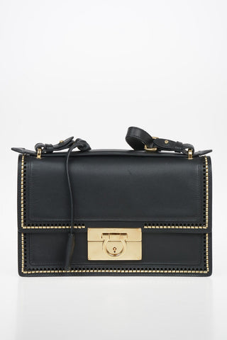 Leather AILEEN Shoulder Bag with Embroidered Trimming