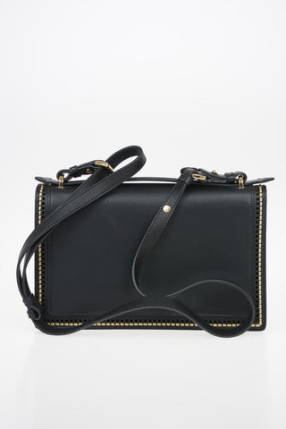 Leather AILEEN Shoulder Bag with Embroidered Trimming