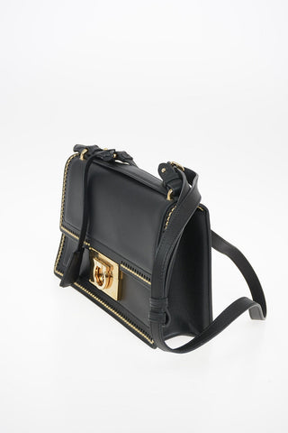 Leather AILEEN Shoulder Bag with Embroidered Trimming