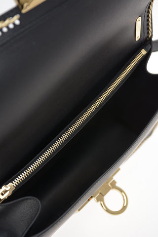Leather AILEEN Shoulder Bag with Embroidered Trimming