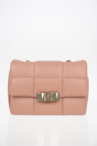 Quilted Soft Leather VARA BOW Shoulder Bag with Adjustable Shoulder Chain