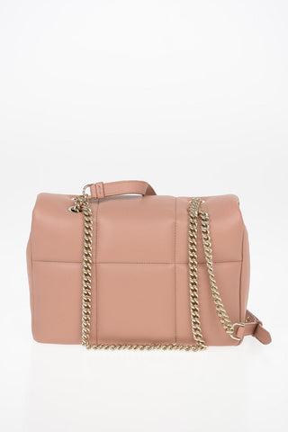 Quilted Soft Leather VARA BOW Shoulder Bag with Adjustable Shoulder Chain