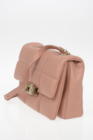 Quilted Soft Leather VARA BOW Shoulder Bag with Adjustable Shoulder Chain