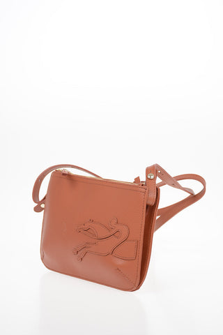Leather Shoulder Bag with Double Insert