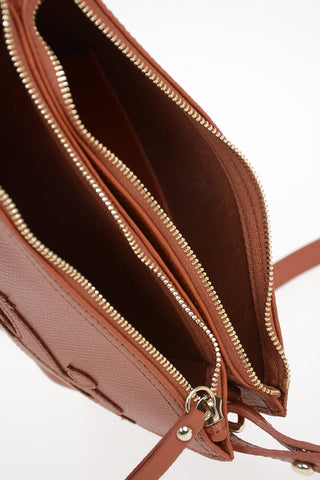 Leather Shoulder Bag with Double Insert