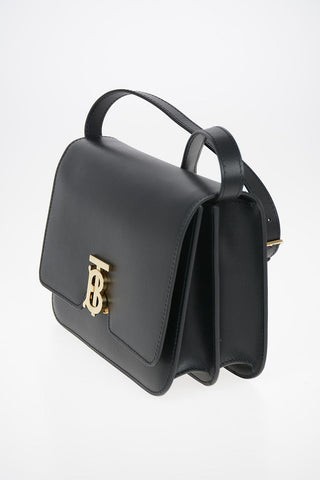 Leather TB Shoulder Bag with Logoed Closure