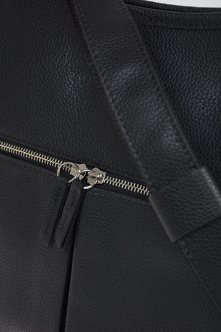 Leather Crossbody Bag with Outer Pockets