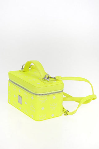 Logoed Leather VANITY CASE Bowler Bag with Removable Shoulder Strap