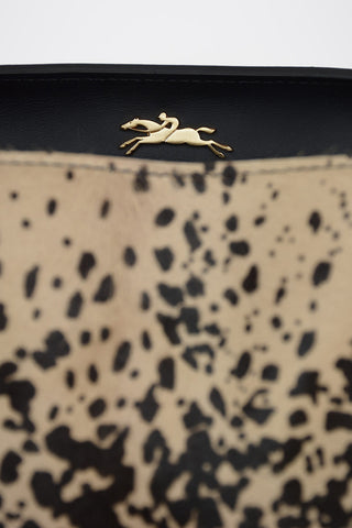 Leather Tote Bag with PonySkin Detail
