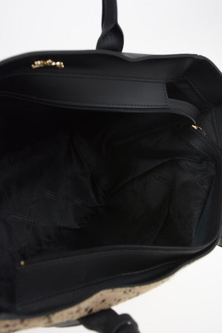 Leather Tote Bag with PonySkin Detail