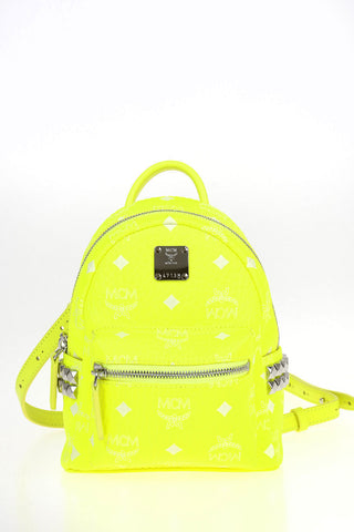 Logoed Leather Mini Backpack with Removable Shoulder Strap