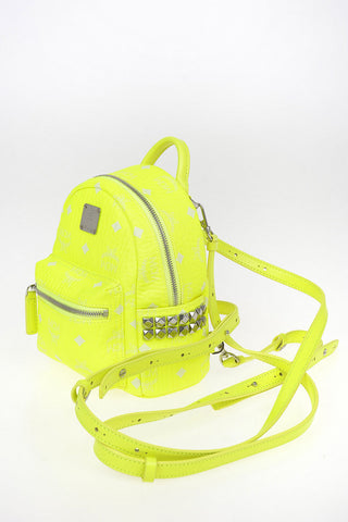 Logoed Leather Mini Backpack with Removable Shoulder Strap