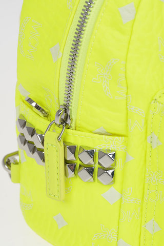 Logoed Leather Mini Backpack with Removable Shoulder Strap