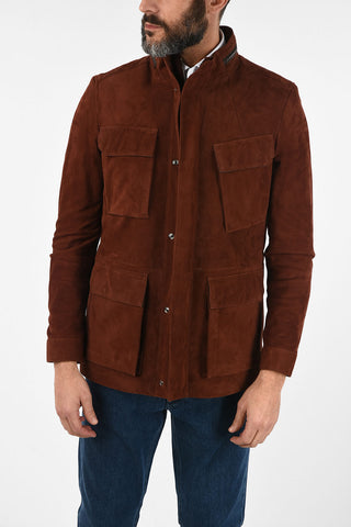 ID giubbotto utility in pelle scamosciata