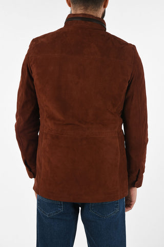 ID giubbotto utility in pelle scamosciata