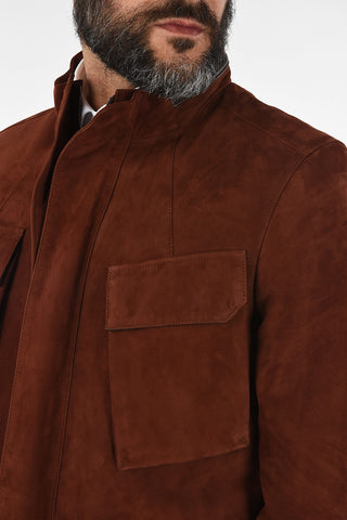 ID giubbotto utility in pelle scamosciata