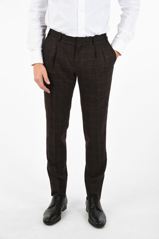 CC COLLECTION RETAILORED check virgin wool drop 7 short 3 piece waistcoat suit