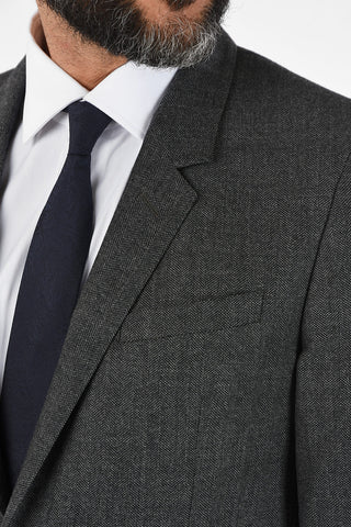CC COLLECTION plain herringbone virgin wool RESET drop 8R blazer