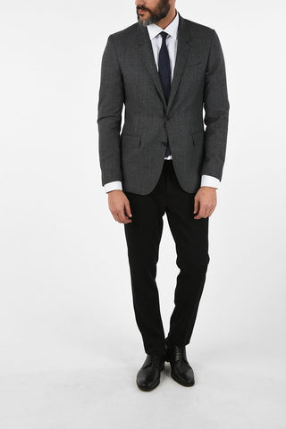 CC COLLECTION plain herringbone virgin wool RESET drop 8R blazer