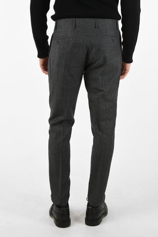 CC COLLECTION plain herringbone virgin wool RESET pants