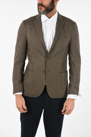 blazer GATE plain herringbone in seta e in cashmere drop 7R