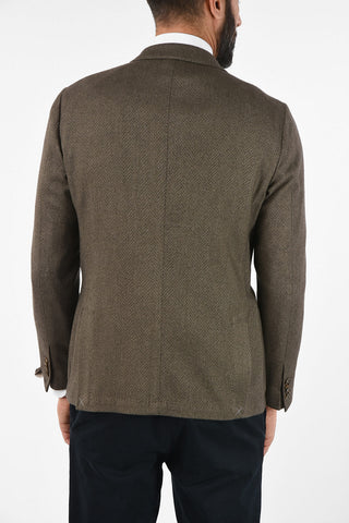 blazer GATE plain herringbone in seta e in cashmere drop 7R