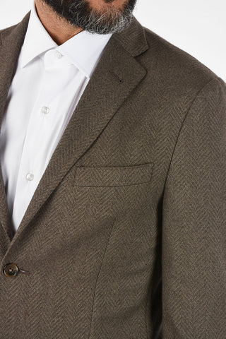 blazer GATE plain herringbone in seta e in cashmere drop 7R