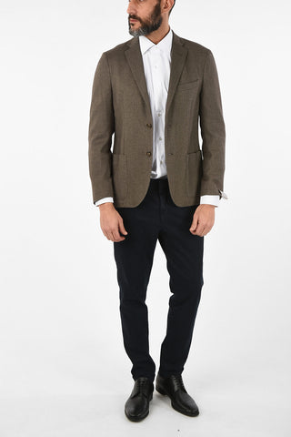 blazer GATE plain herringbone in seta e in cashmere drop 7R