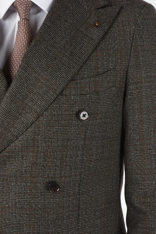 CC COLLECTION REWARD district check virgin wool 3-button double breasted suit