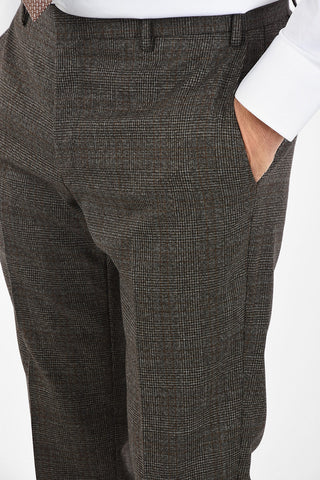 CC COLLECTION REWARD district check virgin wool 3-button double breasted suit